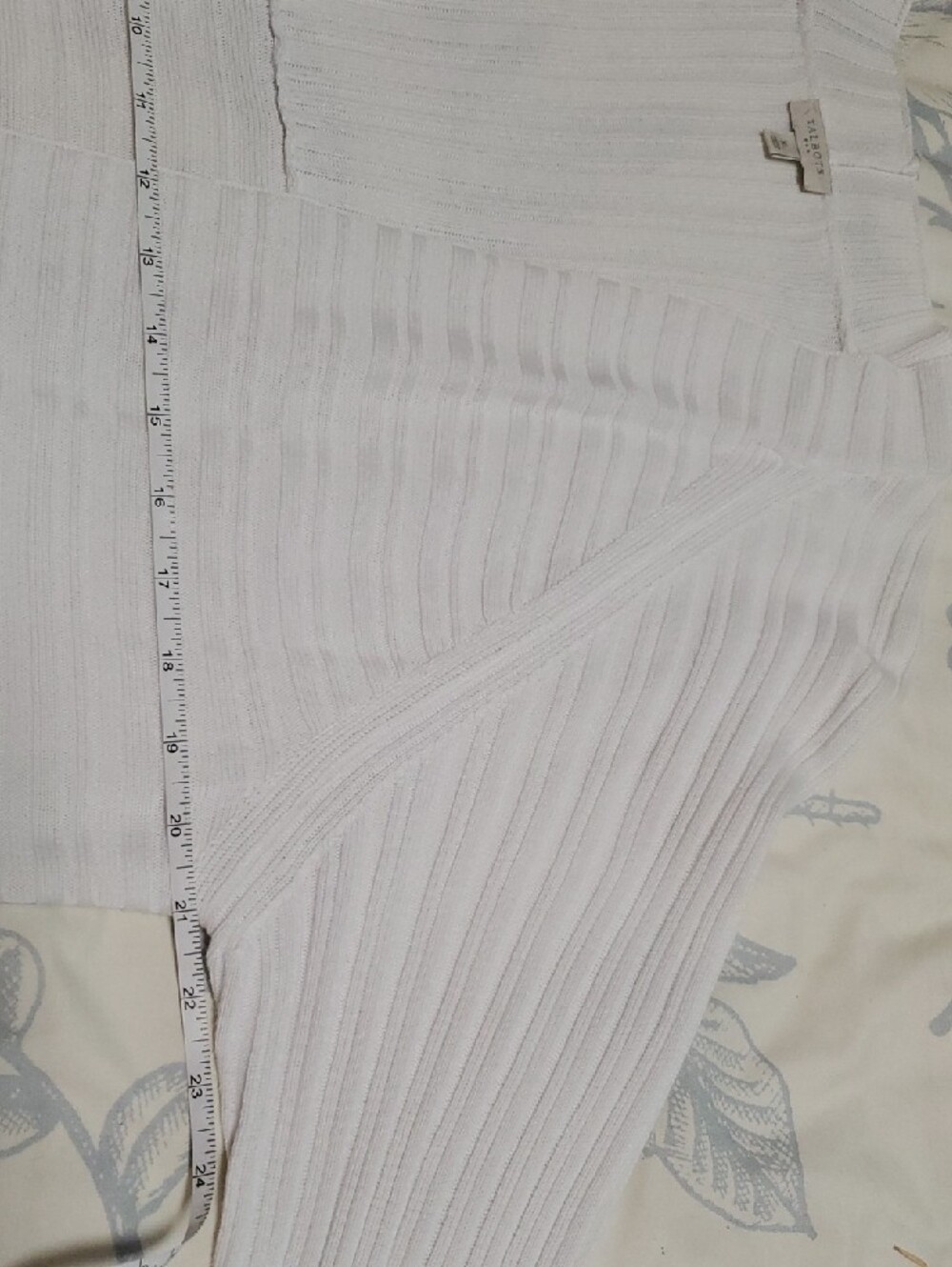 Talbots White Open-Front Ribbed Cardigan - Picture 5 of 9